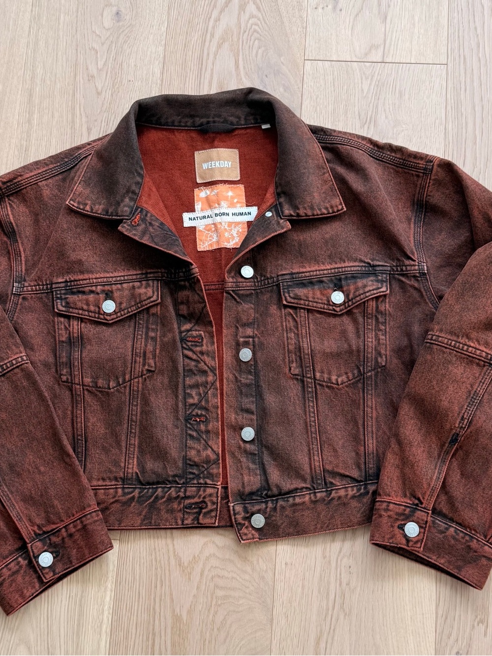 Weekday unisex Burnt Orange Denim Jacket
